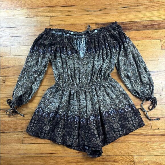 Free People So Devine Off the Shoulder Romper PS - Picture 2 of 10